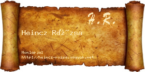 Heincz Rózsa névjegykártya