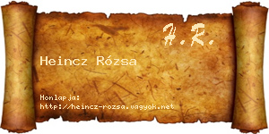 Heincz Rózsa névjegykártya
